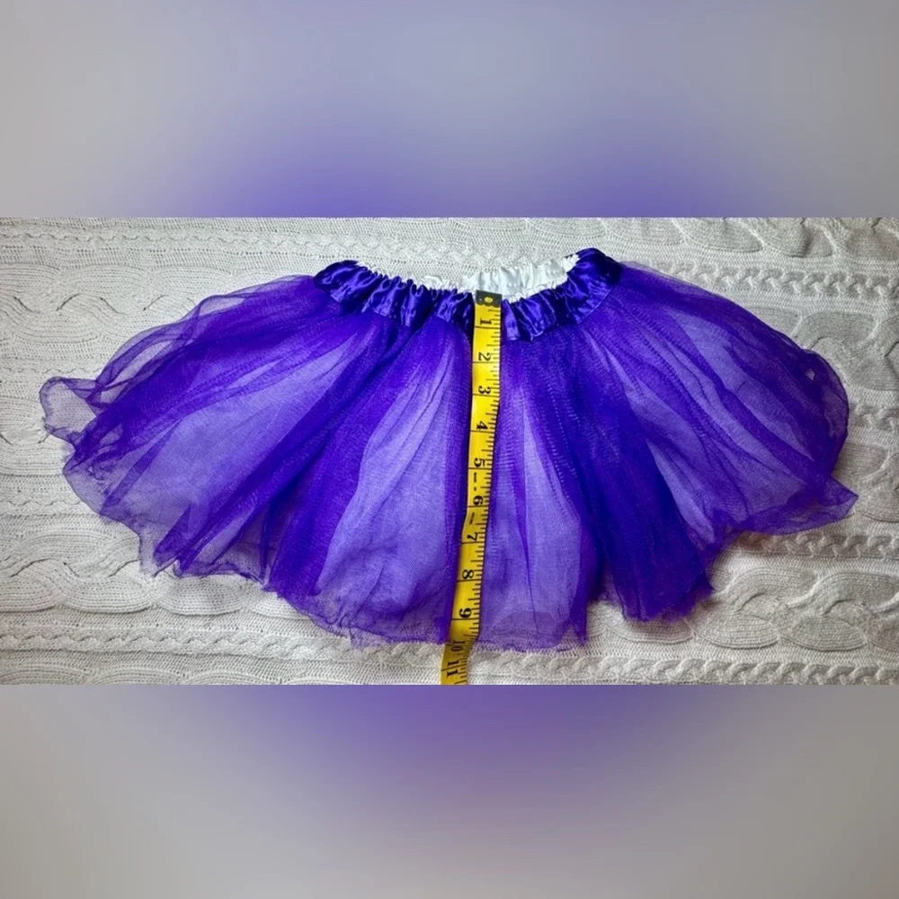 Purple & White Reversible Tutu and Unicorn Hat Set #1608
